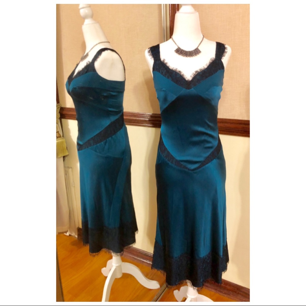 DVF SILK SLIP DRESS WITH LACE TRIMS SIZE 2